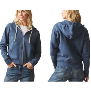 NEW American Giant American Giant Women's Midweight Full Zip Blue Relaxed Fit S